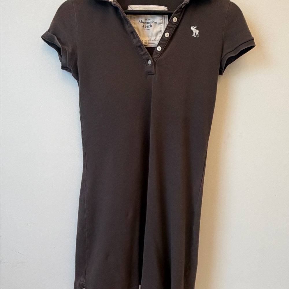 Abercrombie & Fitch Mauve Polo Tunic with White Moose Logo